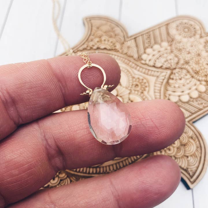 Crystal Quartz 14 k guld fyld kæde for engroshandel hos Enclave Gold