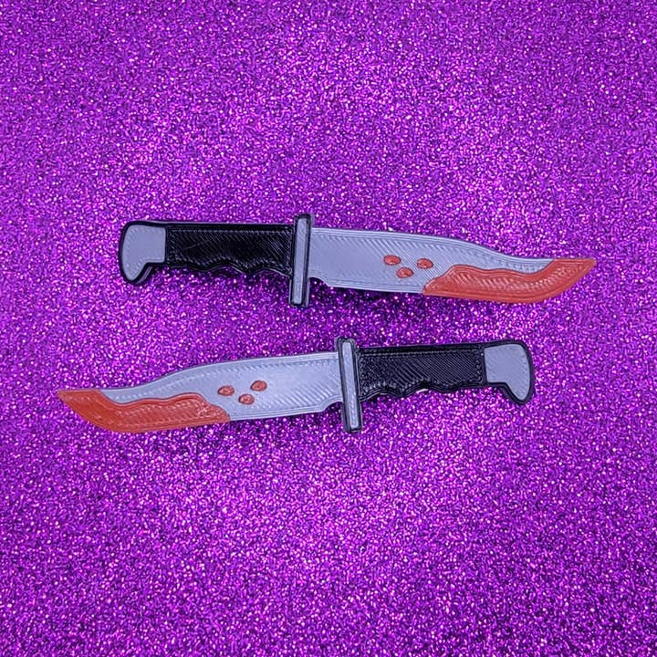 Hunting Knife Horror Movie Hair Clips for wholesale by Printy Vibes