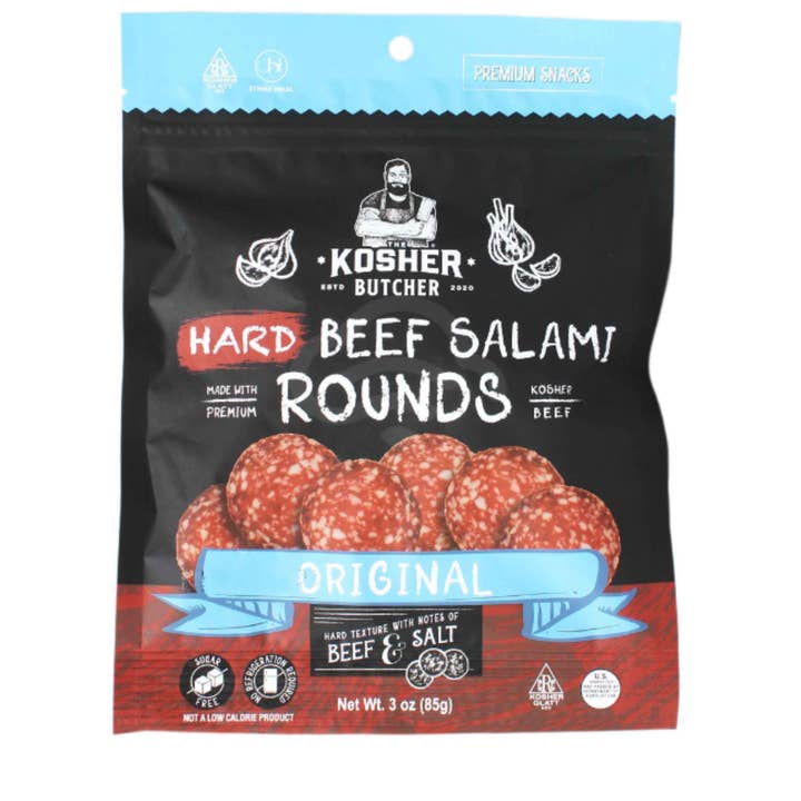 Kosher Butcher Hard Beef Salami Rounds 3oz for wholesale by LAGMA