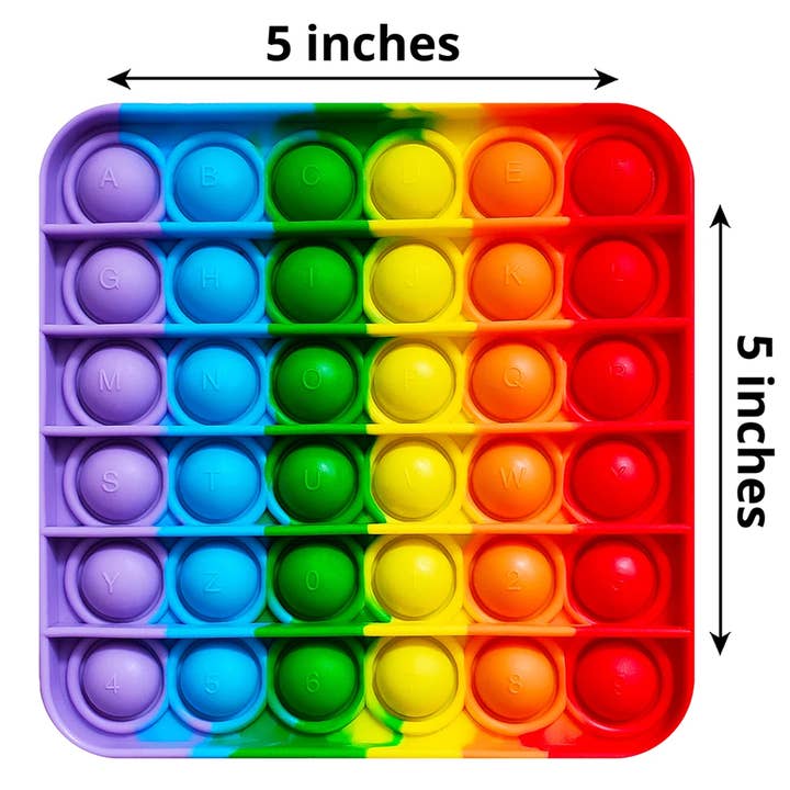 JSBlueRidge Toys - Wholesale Fidget Toy - Kids - Rainbow Push Pop It Fidget Kids Toy- Assorted