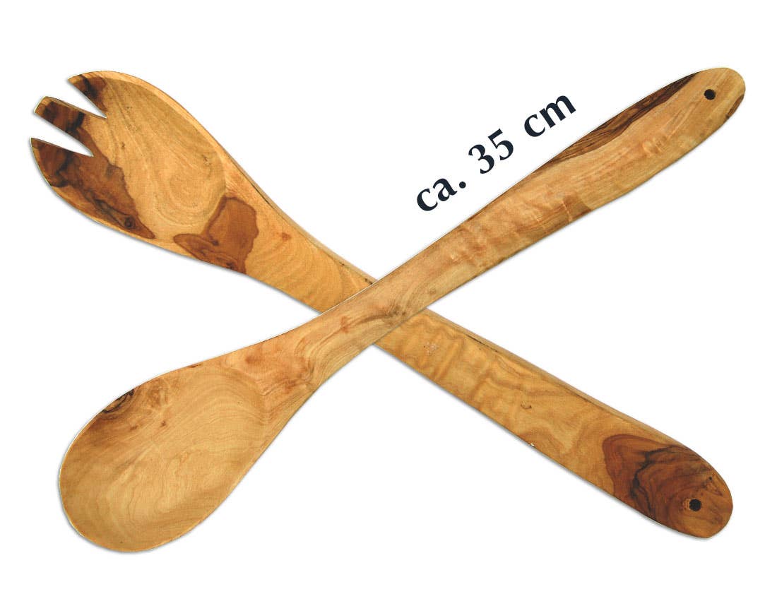 olivenholz-erleben - Wholesale Serving Utensil - Large salad servers 36 cm