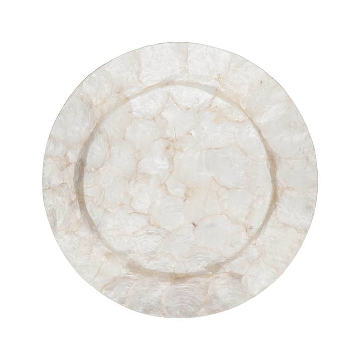 Ivory Elegant Wavy Capiz Charger for wholesale on Faire1