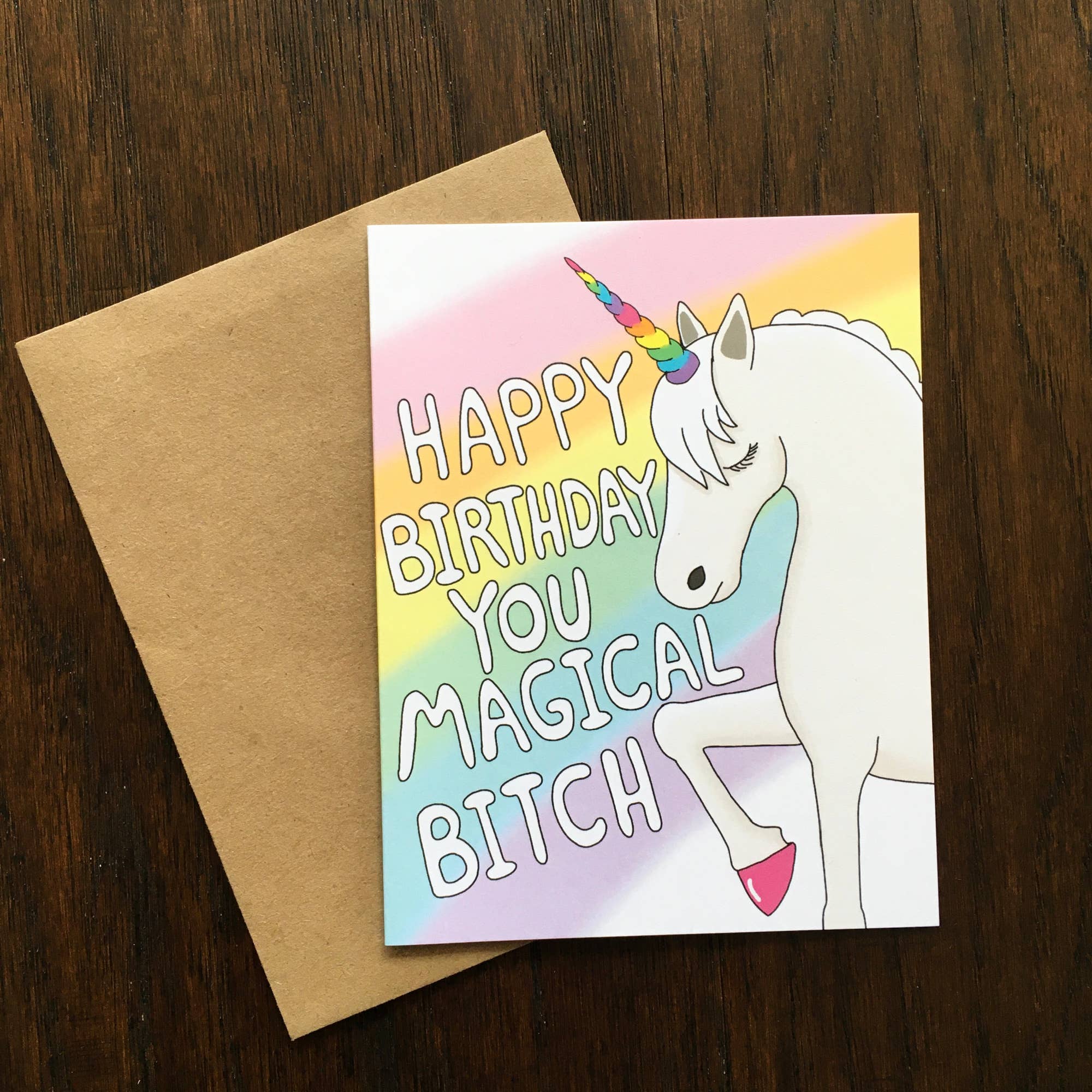 Bangs & Teeth - Wholesale Birthday Card - Magical Bitch Unicorn birthday card, funny birthday card2