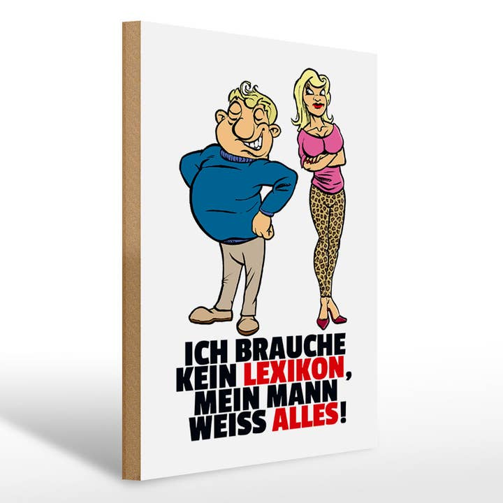 Femer - Vendita all'ingrosso Cartelli - Cartello in legno 30x40 cm Non serve un lessico, l'uomo sa tutto