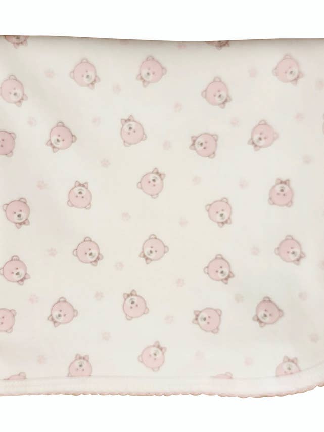 Pink Bears Print Baby Pima bomullsfilt för wholesale av Baby Threads