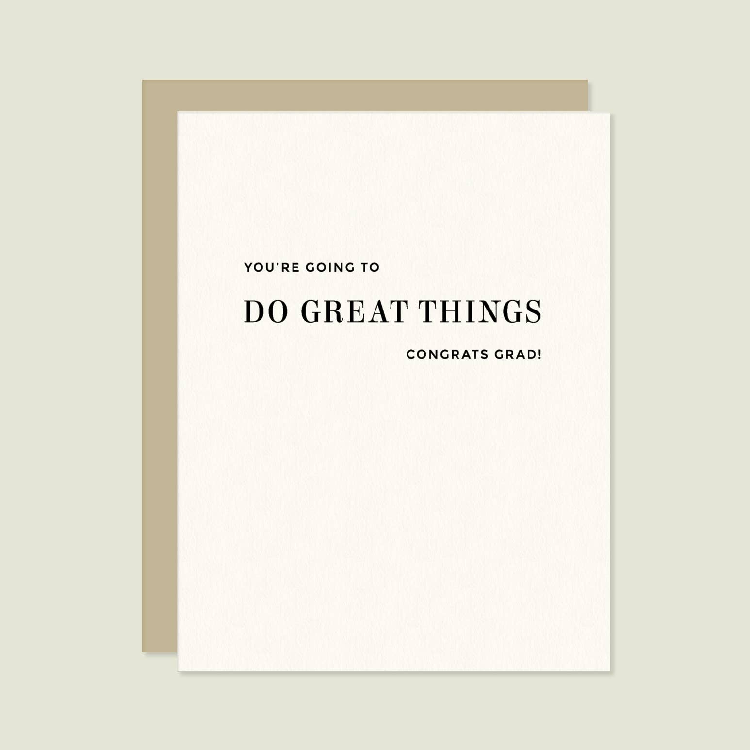 Missive - Wholesale Graduation Card - Do Great Things Letterpress Graduation Card