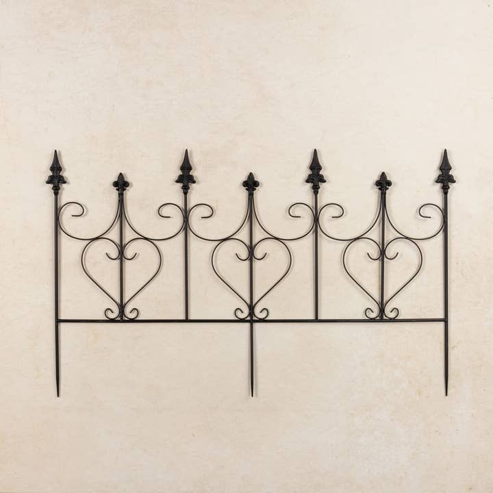 Ragon House - Wholesale Outdoor Ornament/Decor - 40" BLACK GARDEN FENCE1