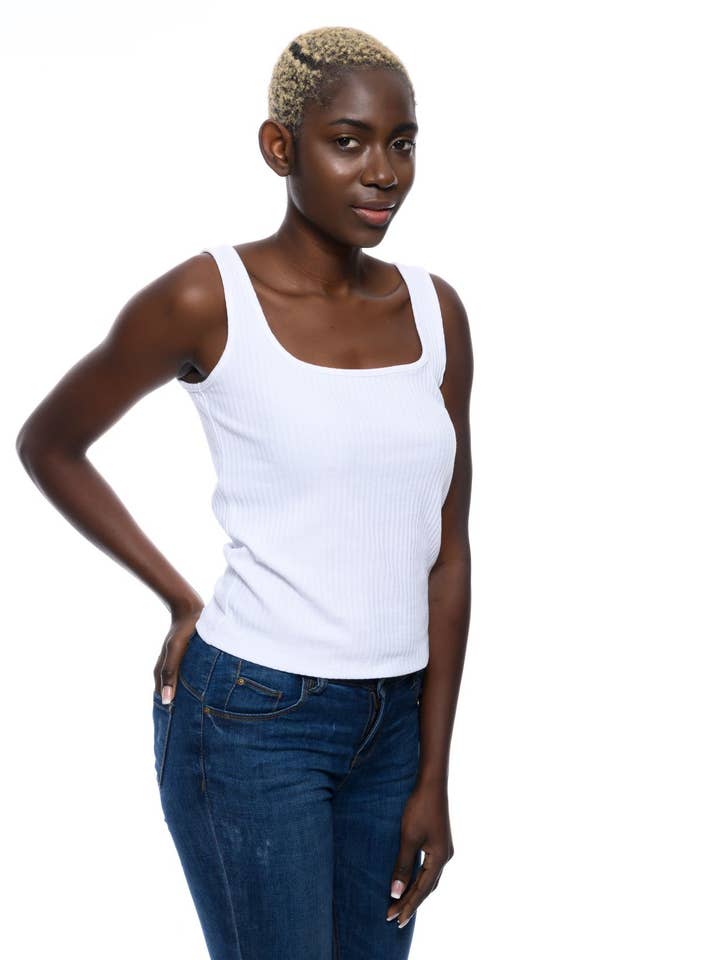 Organic Knitted White Vest Top for wholesale by Style Snatch