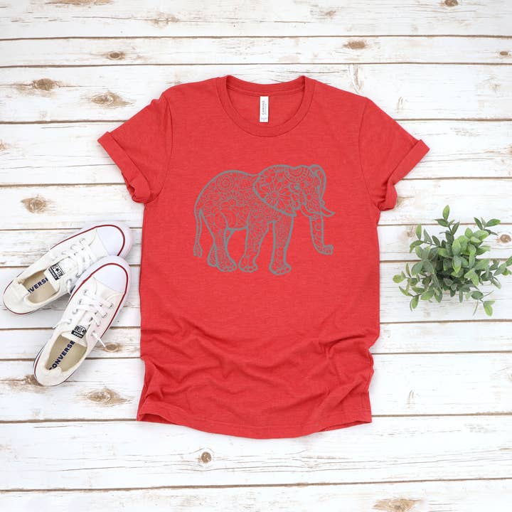 Bama Screens - Wholesale Sublimation Transfer - Elephant Zentangle Grey #A92