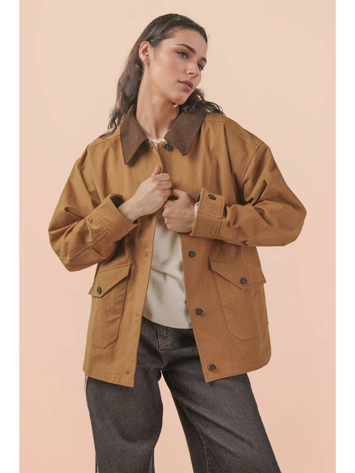 VERY J - Wholesale Jacket - Women's - NJ90408-Oversized Casual Barn Jacket7
