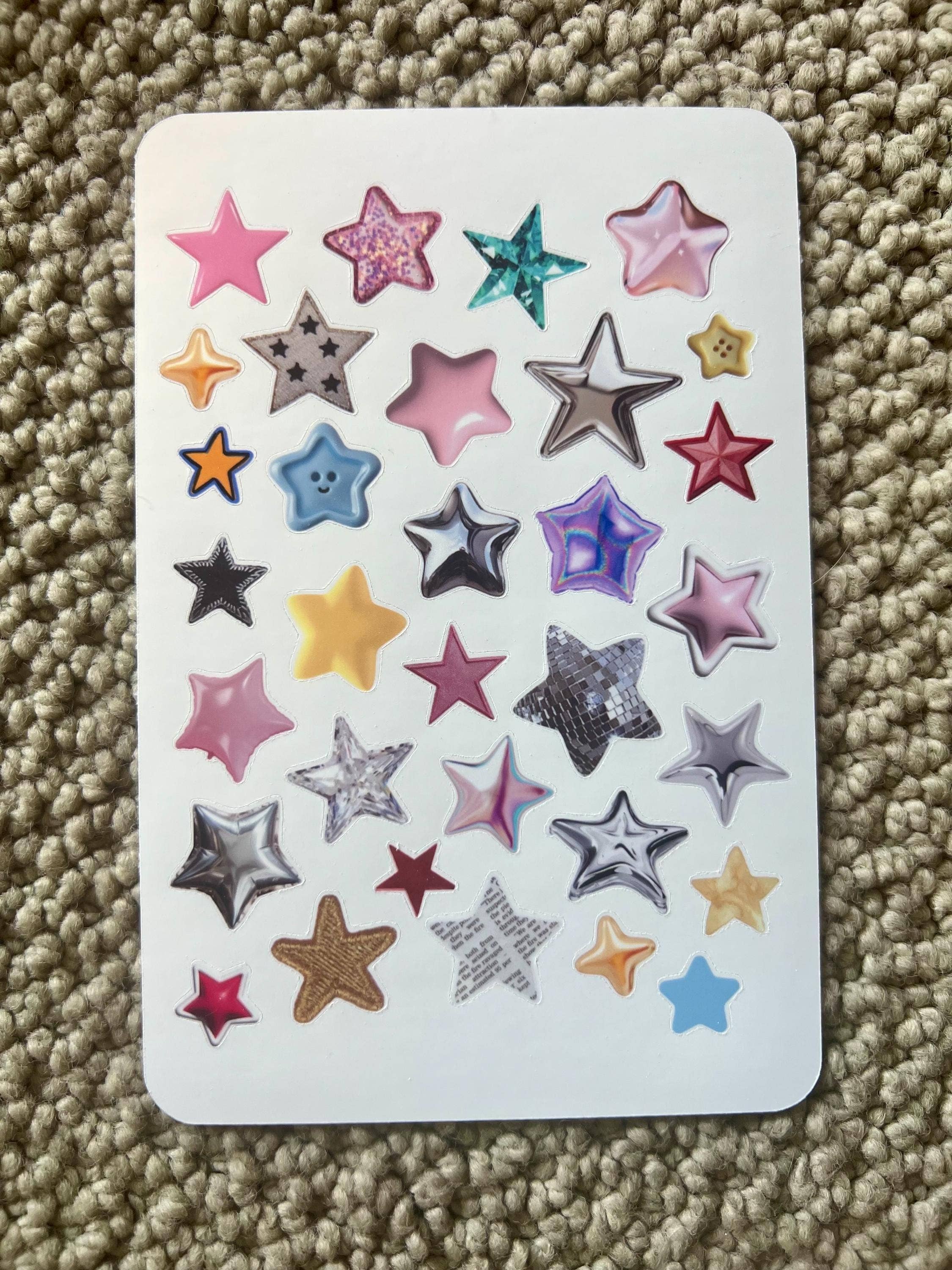 The Ephemera Club - Wholesale Sticker - Mixed Media Star Sticker Sheet 1