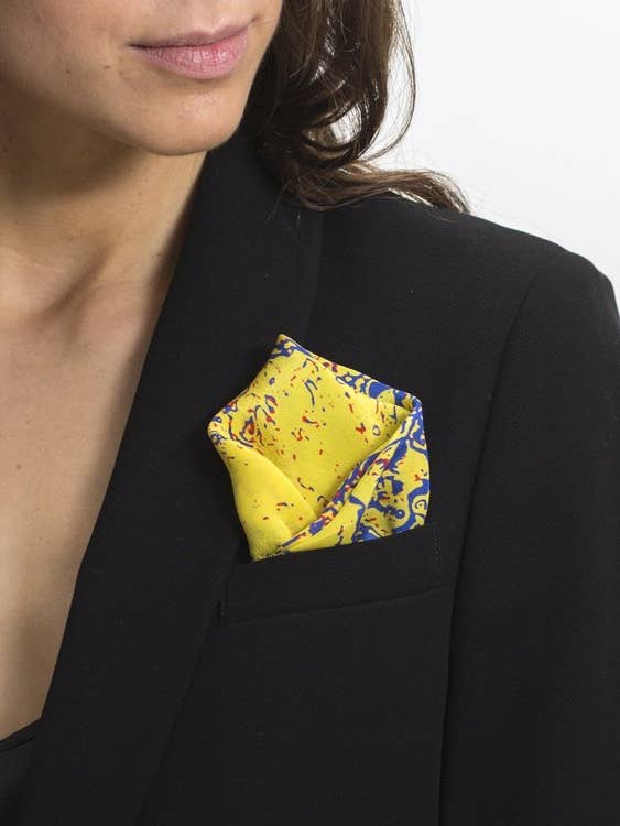 Silk Pocket Square "Yellow" for wholesale by Efesto Designs