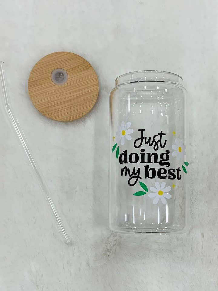Verre Tasse 16oz - Je Fais de Mon Mieux pour la vente par Elation Collective
