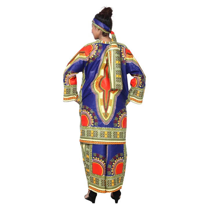 African Stars - Wholesale Top & Pant Set (NOT Loungewear) - Women's - Women's Dashiki Tunic Top and Matching Pants Set -- FI-40495