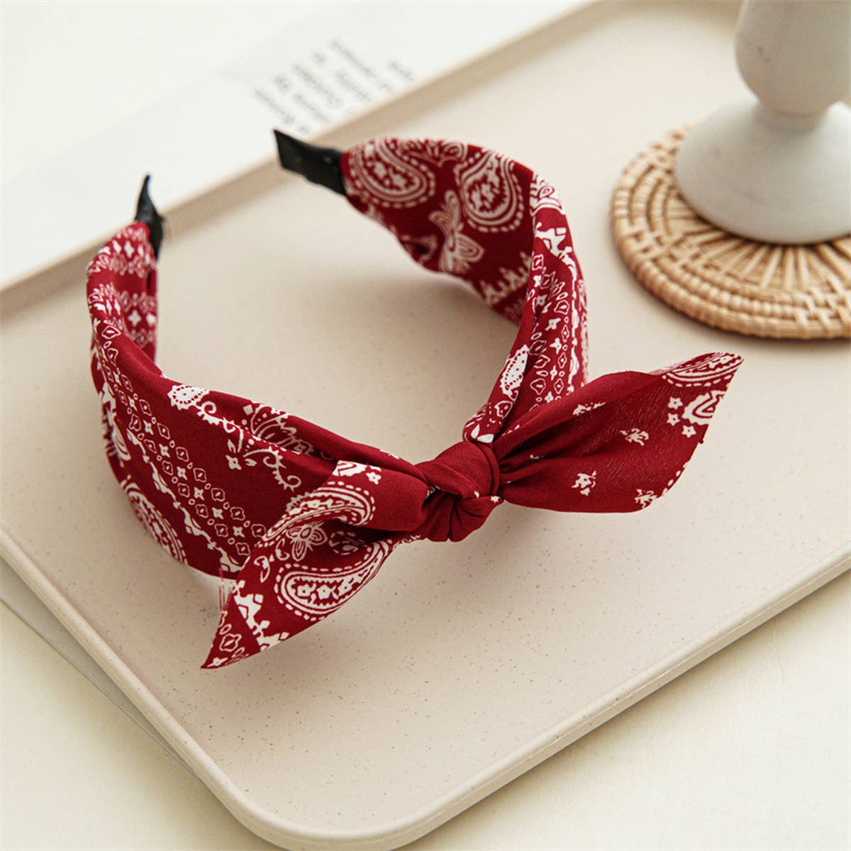 ACCITY - Wholesale Fashion Headband - Women's - WOMEN NEW CASHEW NUT FLOWER WIDE HEADBAND_CWAHA08311