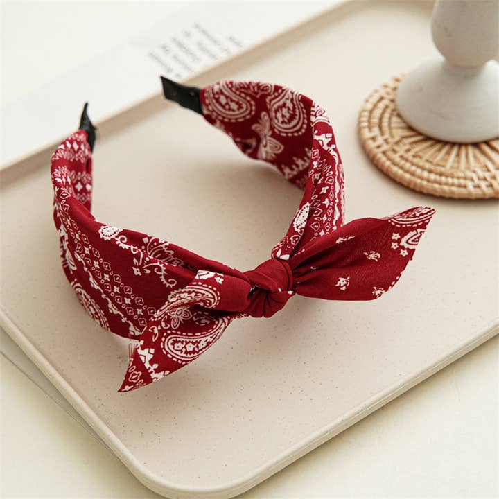 ACCITY - Wholesale Fashion Headband - Women's - WOMEN NEW CASHEW NUT FLOWER WIDE HEADBAND_CWAHA08311