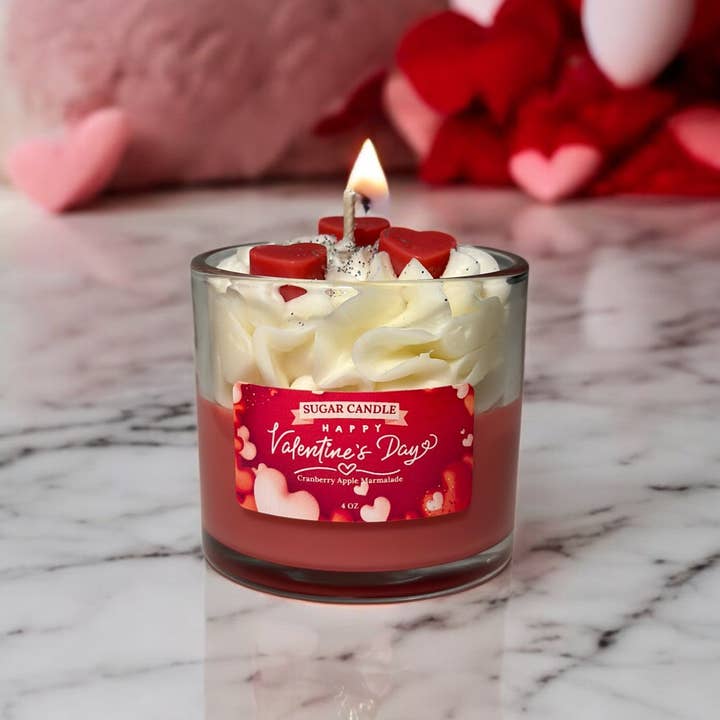 Sugar Candle - Wholesale Jar/Filled Candle - Valentine's Day Candle: Soy, Handmade, Retail & Gift Ready7