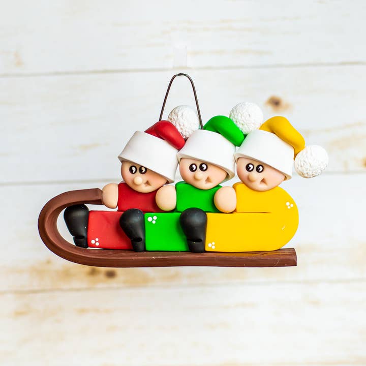 Toboggan Family of 3 for wholesale by Clayfun Creations