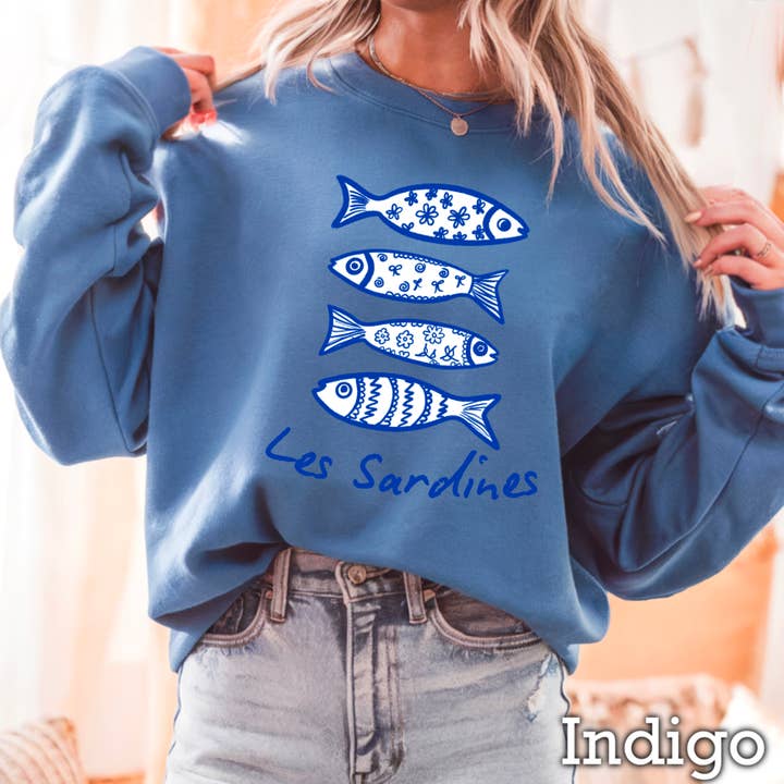 Shoppe SHC - Wholesale Graphic Sweatshirt - Women's - Les Sardines | Summer Coastal Women’s Sweatshirt 5