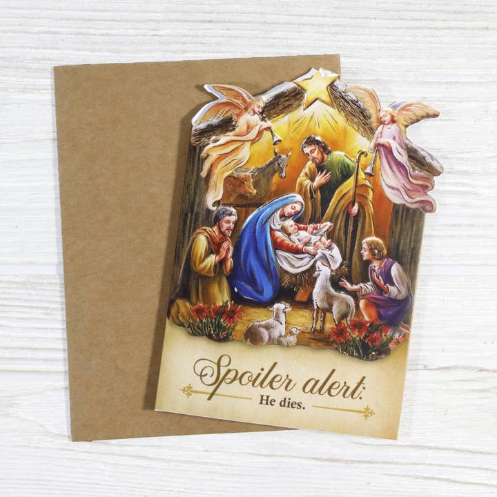 Bad Betty Greeting Co. - Vente Cartes de Noël - Spoiler Alert : He Dies - Carte de Noël irrévérencieuse1