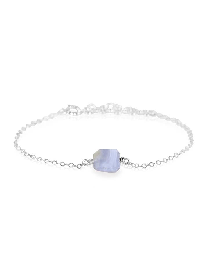 Natural Raw Blue Lace Agate Bracelet for wholesale by Aloria