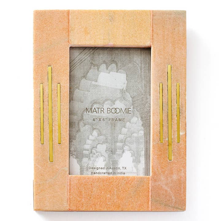 Matr Boomie Fair Trade – wholesale Picture frame – Jaipuri 4x6 Picture Frame - Pink Carved Marble