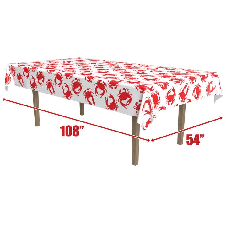 Beistle - Wholesale Tablecloth - Crab Tablecover, 54" x 108", plastic disposable6