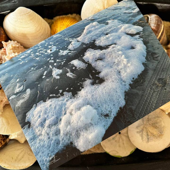 Seaside Foam Photography Greeting Card, Washington Coast Art for wholesale by Berkey Images