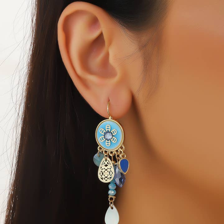 Sleeper earrings 24PEBOL024 for wholesale by Blossom bijoux