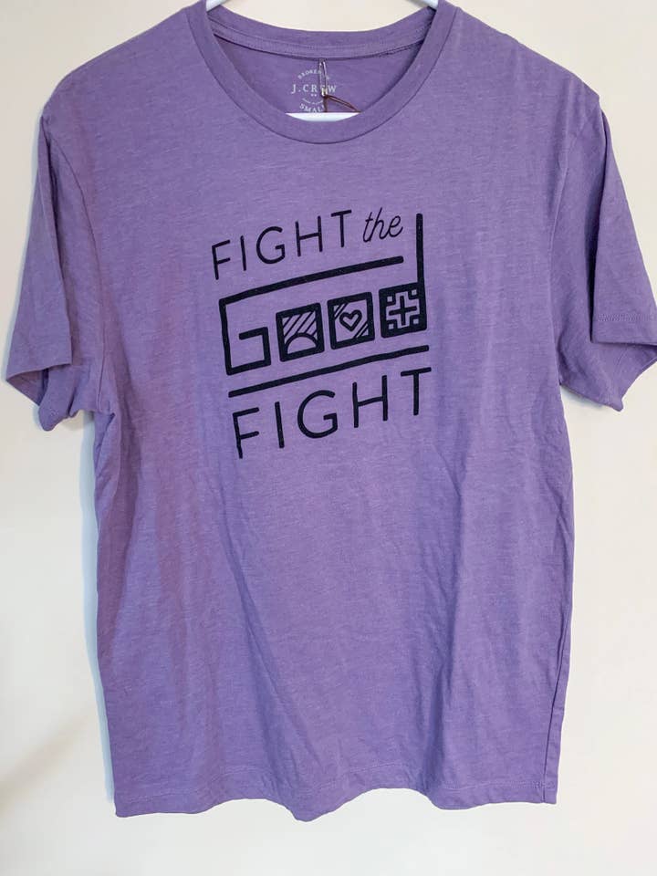 Fight the Good Fight T-Shirt mit Siebdruck für den Großhandel von Chin Up Prints