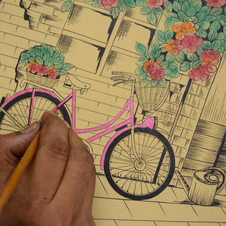 Anuschka | Vanya Lara (USA) - Wholesale Clutch Bag - Women's - Hand-Painted Leather Checkbook Clutch with RFID - 11533