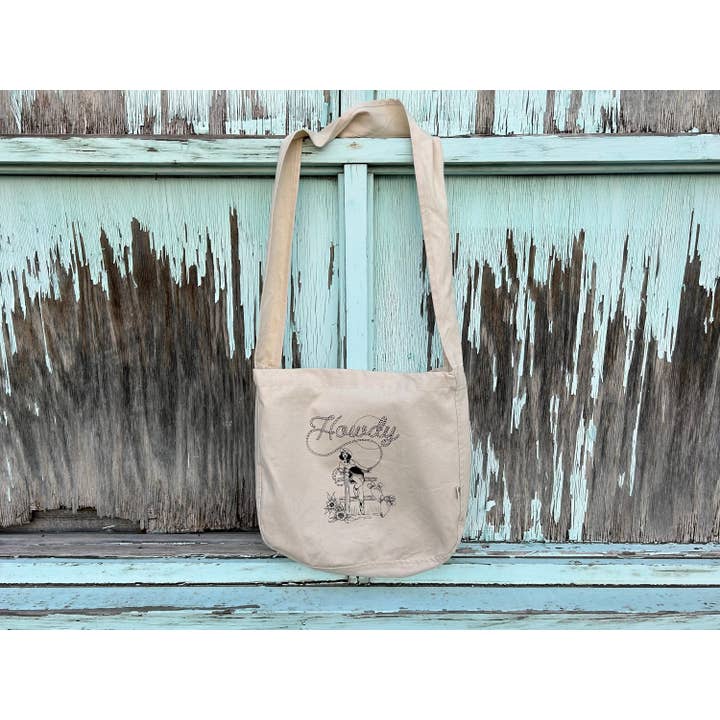 Borsa Howdy Rodeo Pinup Cowgirl in tela con tasca per iPad per la vendita all'ingrosso da parte di The Vault