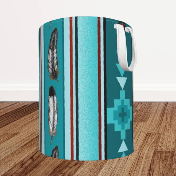 Turquoise Arrow Aztec Foldable Laundry Basket for wholesale by The Sassy Heifer
