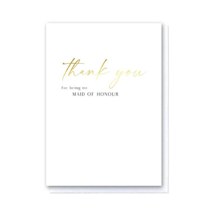 Thank You For Being My Maid of Honour Card for wholesale by Grace Jackson Design