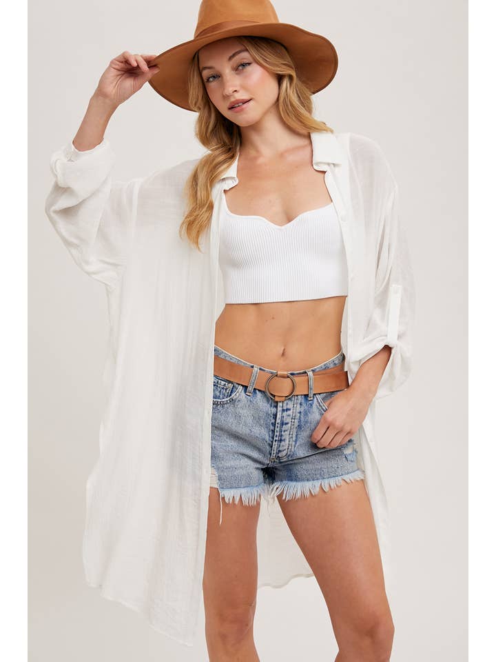 Bluivy – Camisa com botões no colarinho – Mulher por atacado – CAMISA DE PALANGRE VENTILADA COM BOTÕES35