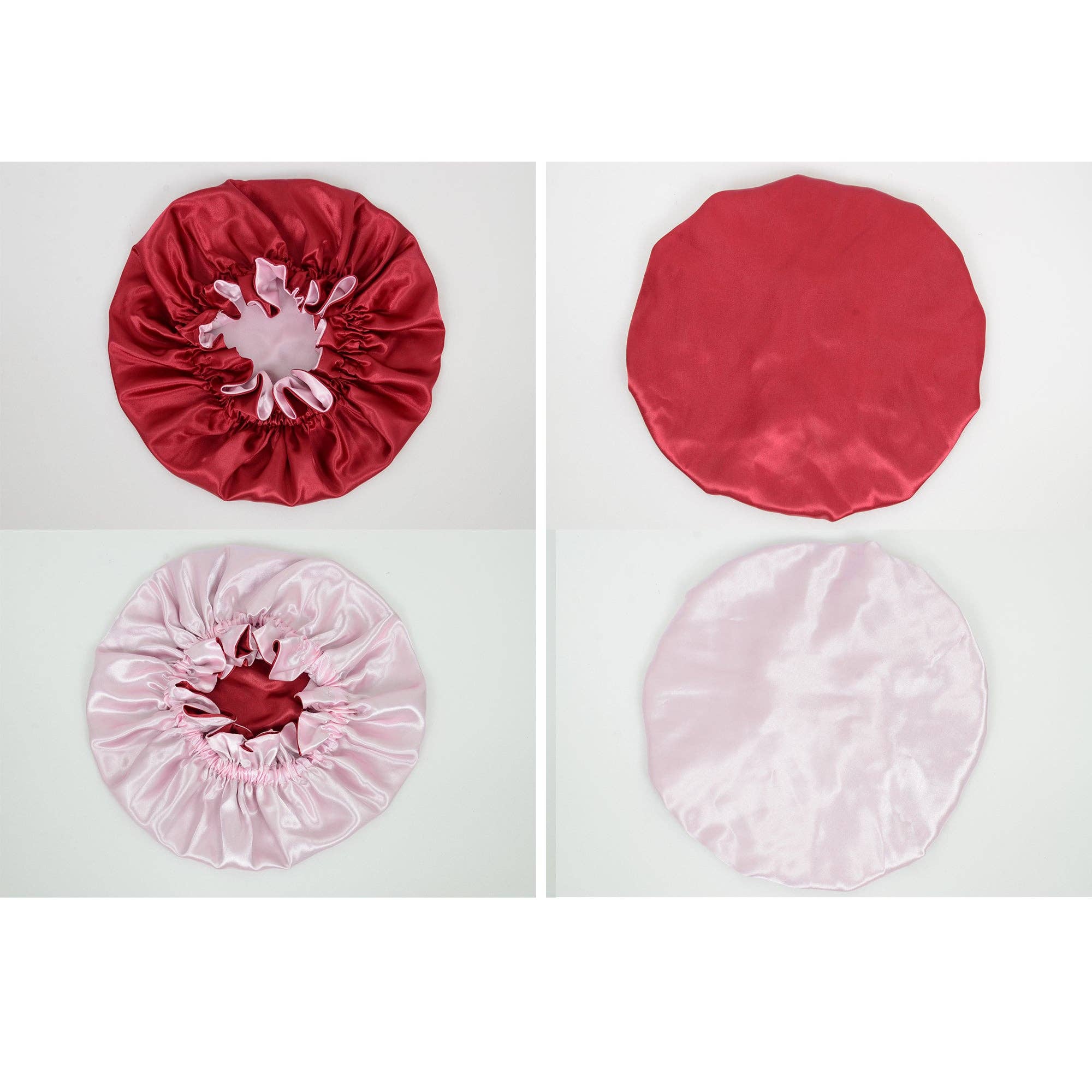 AK Brand – Engroshandel Nathue – til kvinder – Satin sovekalot med dobbelt lag og flæsekantet silkehat11