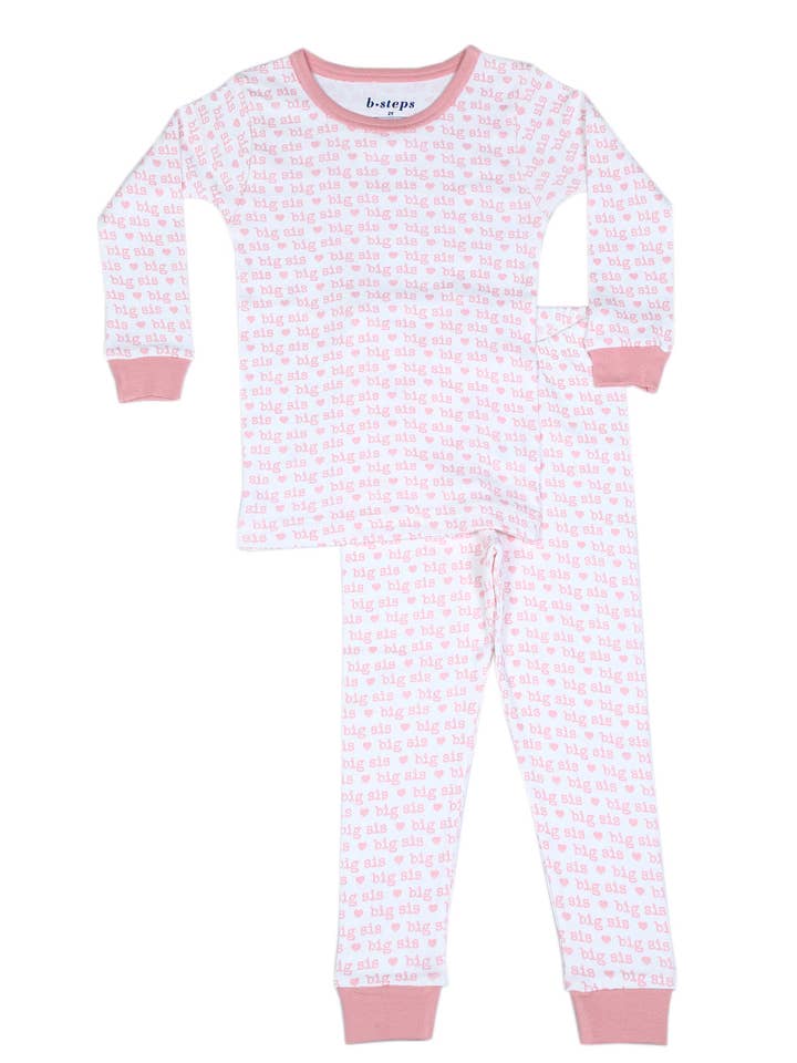 P2412-ROSE Pyjama Petite SĆur - Collection FrĂšres et SĆurs pour la vente par đ€Baby Steps and Mish Kids