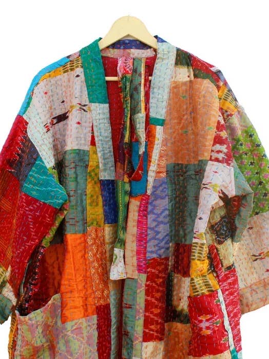 GYPSY STUDIO - Wholesale Kimono – Women's - Kimono Vintage Silk Sari Kantha kimono Robe Gift for lover5