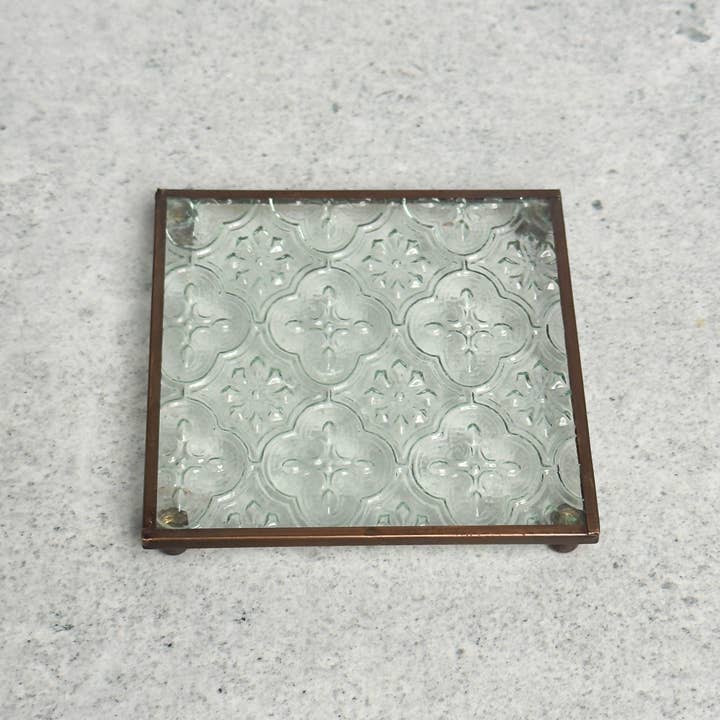 India Handicrafts Inc - Wholesale Decorative Plate/Dish/Bowl - Glass Pillar Plate