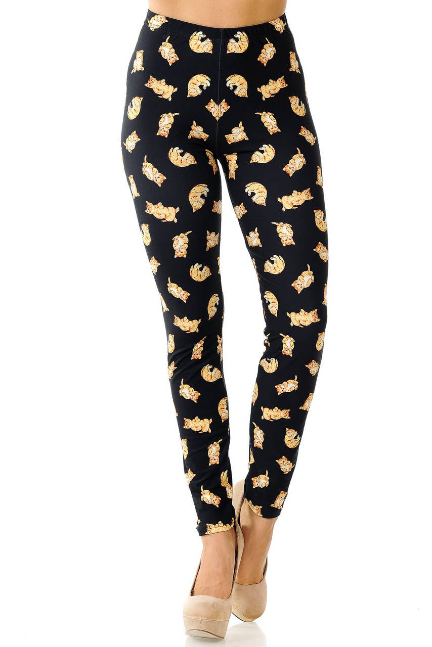USA Fashion - Vendita all'ingrosso Leggings - Donna - Leggings cremosi e morbidi con gattini giocosi di USA Fashion6