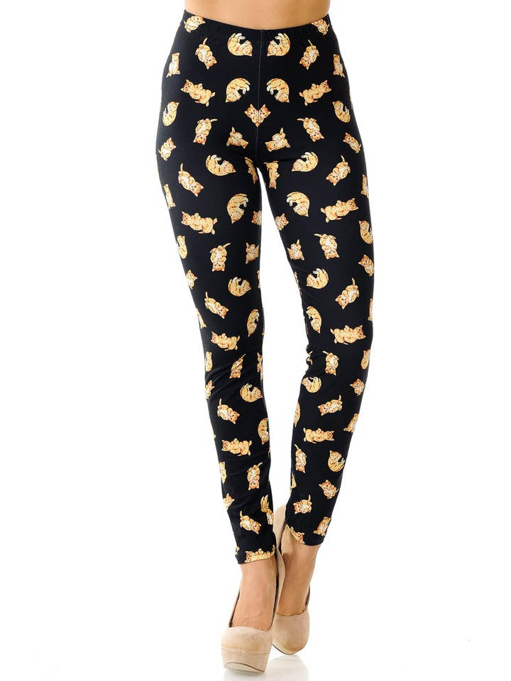 USA Fashion - Vendita all'ingrosso Leggings - Donna - Leggings cremosi e morbidi con gattini giocosi di USA Fashion6