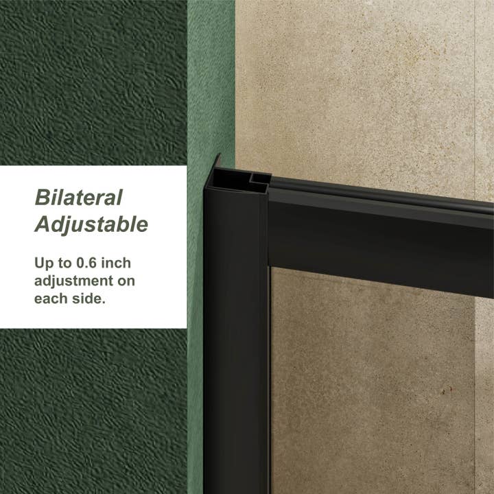 39F Inc. - Vente Étagères murales - Porte de douche coulissante 48'' x 72'' avec verre trempé transparent5