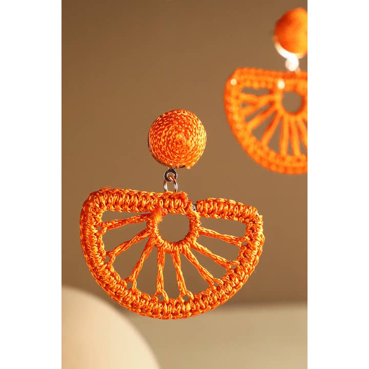Urbanista - Wholesale Dangle Earrings - Rattan Knitted Half Moon Drop Earring11