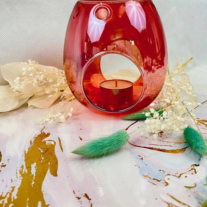 Sol Candles & Scents - Wholesale Wax warmer - Red Wax Melt Burner - Glass - Home Fragrance - Unique 3
