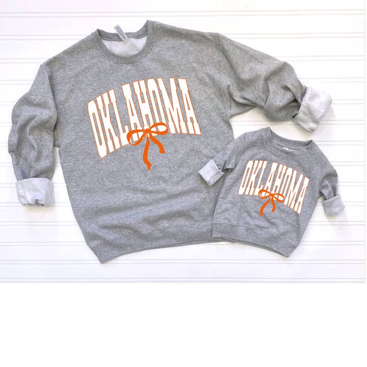 Oklahoma oranje sweatshirt of t-shirt voor volwassenen en kinderen voor wholesale door Cotton Threads