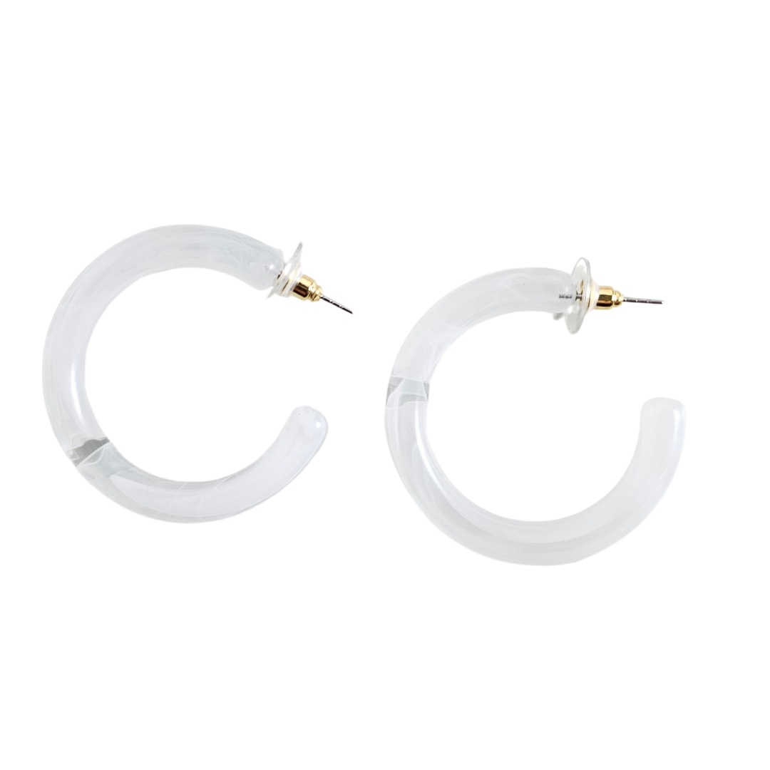 Spiffy & Splendid - Wholesale Hoop Earrings - Josie Hoops - White // Jewelry, Earrings, Gift10