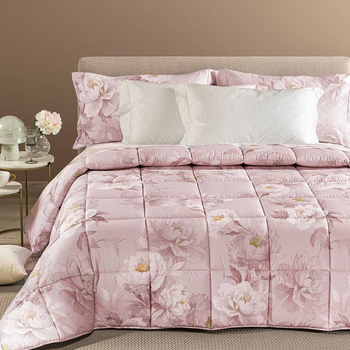Eloise Dreaming Florale Bettdecke aus Baumwollsatin für den Großhandel von caleffi spa