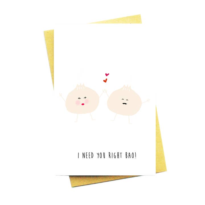 Jag behöver dig rätt Bao... Dim sum kärlek och jubileumskort för wholesale av Nocturnal Paper