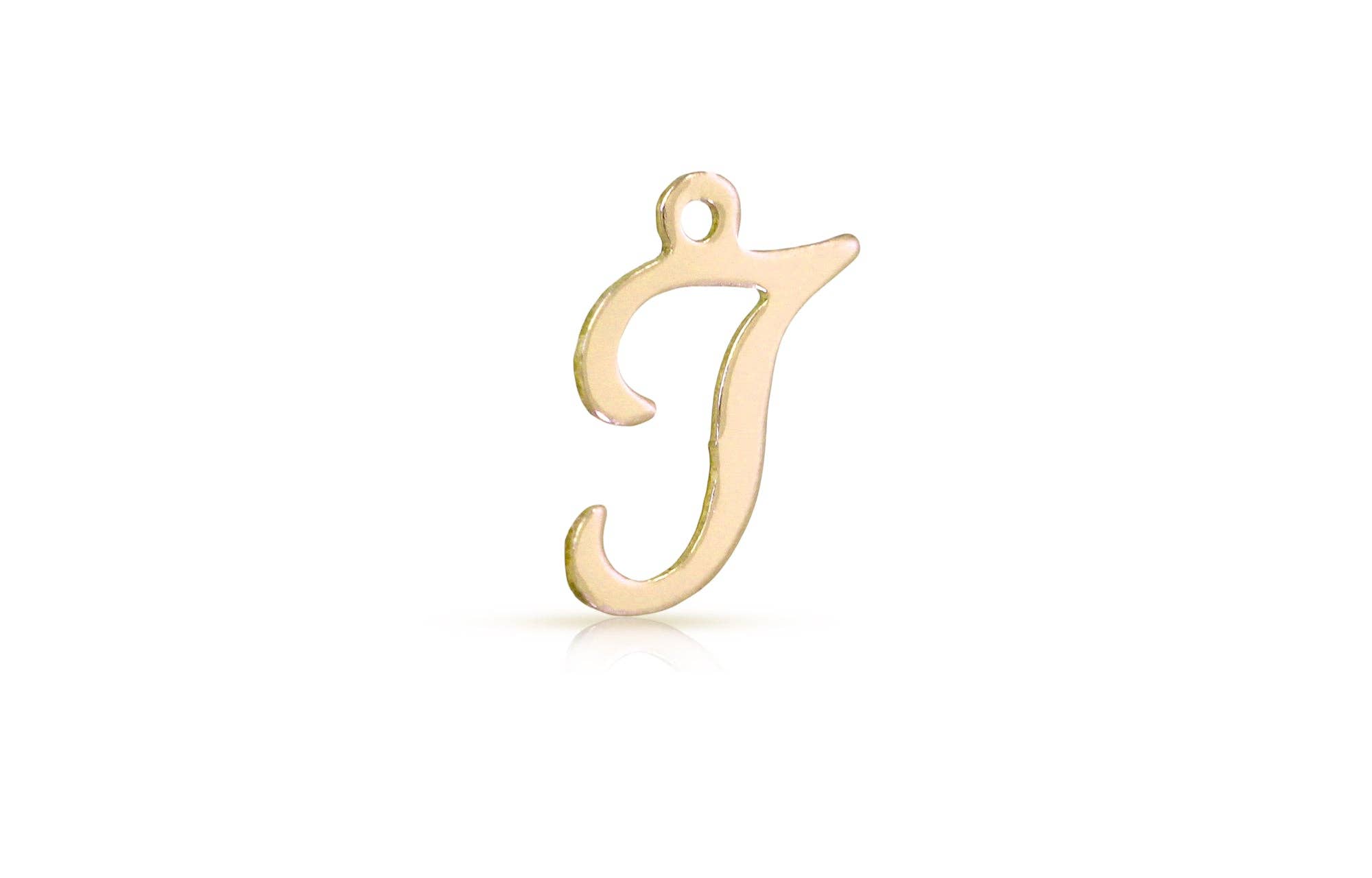 Plazko - Wholesale Individual Charm/Pendant - 14Kt Gold Filled Script Alphabet T Charm 12.2x8mm - 2pcs/pack