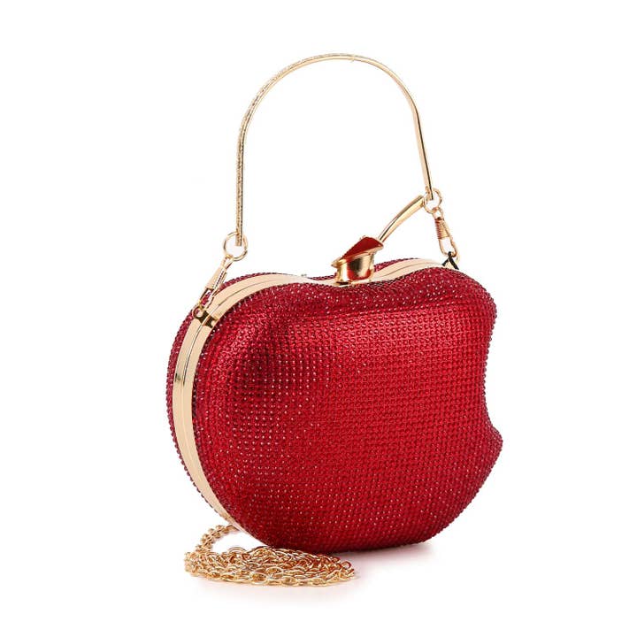 Handbag Express - Wholesale Clutch Bag - Women's - Rhinestone Covered Delicious Apple Evening Bag